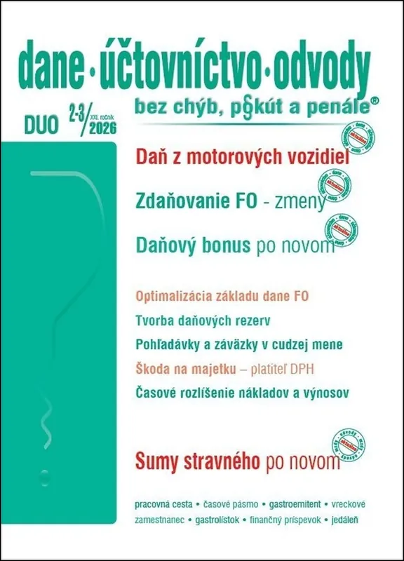 DUO Dane, účtovníctvo, odvody bez chýb, pokút a penále Speciální Cena